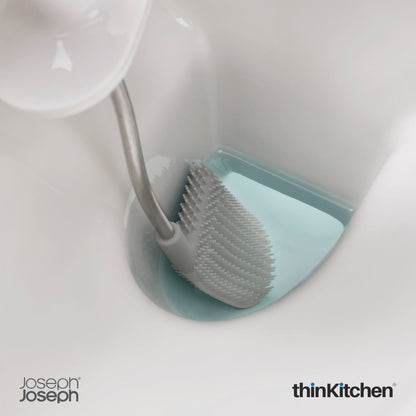 Joseph Joseph Flex™ Steel Toilet Brush with Slimline Stainless Steel Holder – Hygienic, Anti-Clog & Anti-Drip Loo Brush and Holder