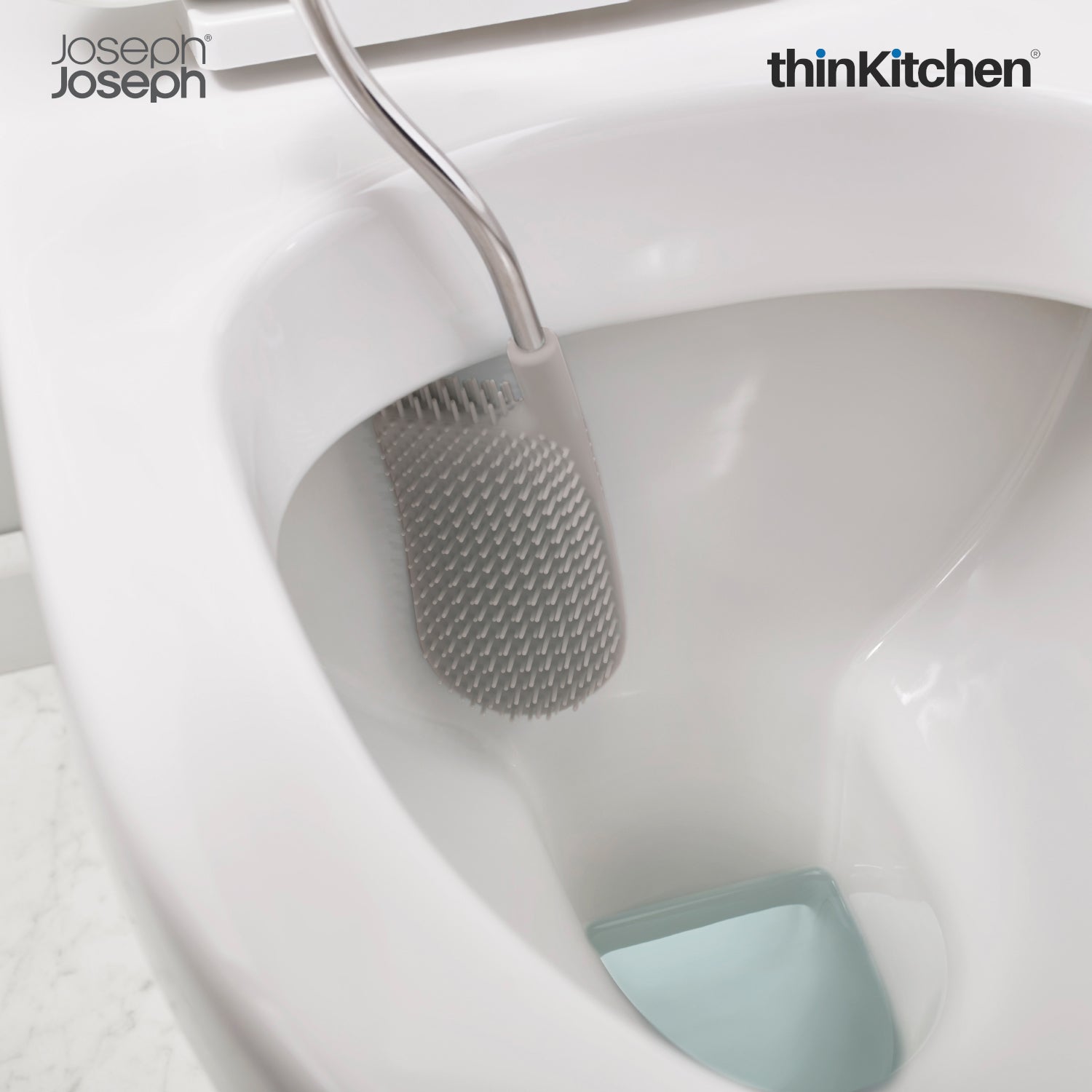 Joseph Joseph Flex™ Steel Toilet Brush with Slimline Stainless Steel Holder – Hygienic, Anti-Clog & Anti-Drip Loo Brush and Holder - 7