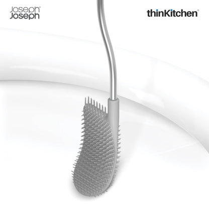 Joseph Joseph Flex™ Steel Toilet Brush with Slimline Stainless Steel Holder – Hygienic, Anti-Clog & Anti-Drip Loo Brush and Holder