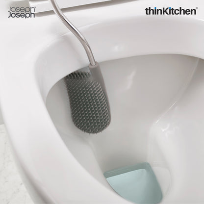 Joseph Joseph Flex™ Steel Toilet Brush with Slimline Stainless Steel Holder – Hygienic, Anti-Clog & Anti-Drip Loo Brush and Holder