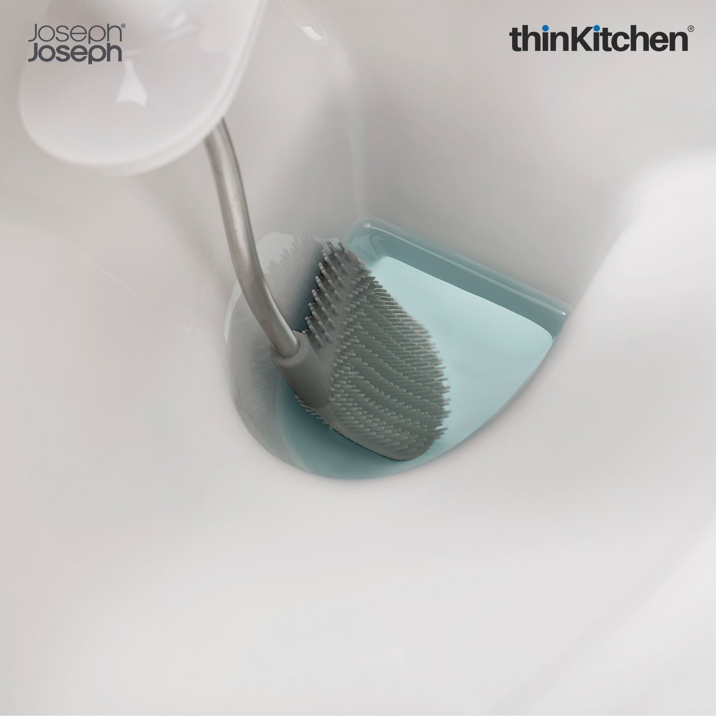 Joseph Joseph Flex™ Steel Toilet Brush with Slimline Stainless Steel Holder – Hygienic, Anti-Clog & Anti-Drip Loo Brush and Holder