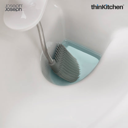 Joseph Joseph Flex™ Steel Toilet Brush with Slimline Stainless Steel Holder – Hygienic, Anti-Clog & Anti-Drip Loo Brush and Holder