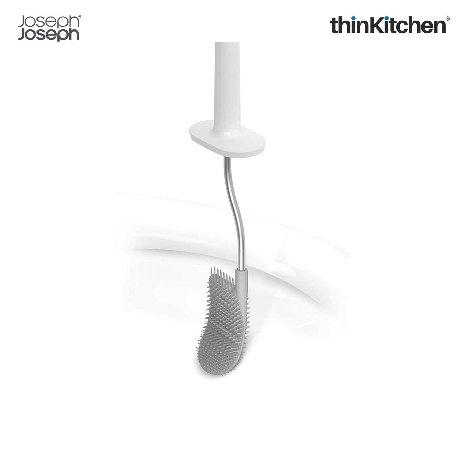 Joseph Joseph Flex™ Steel Toilet Brush with Slimline Stainless Steel Holder – Hygienic, Anti-Clog & Anti-Drip Loo Brush and Holder - 16