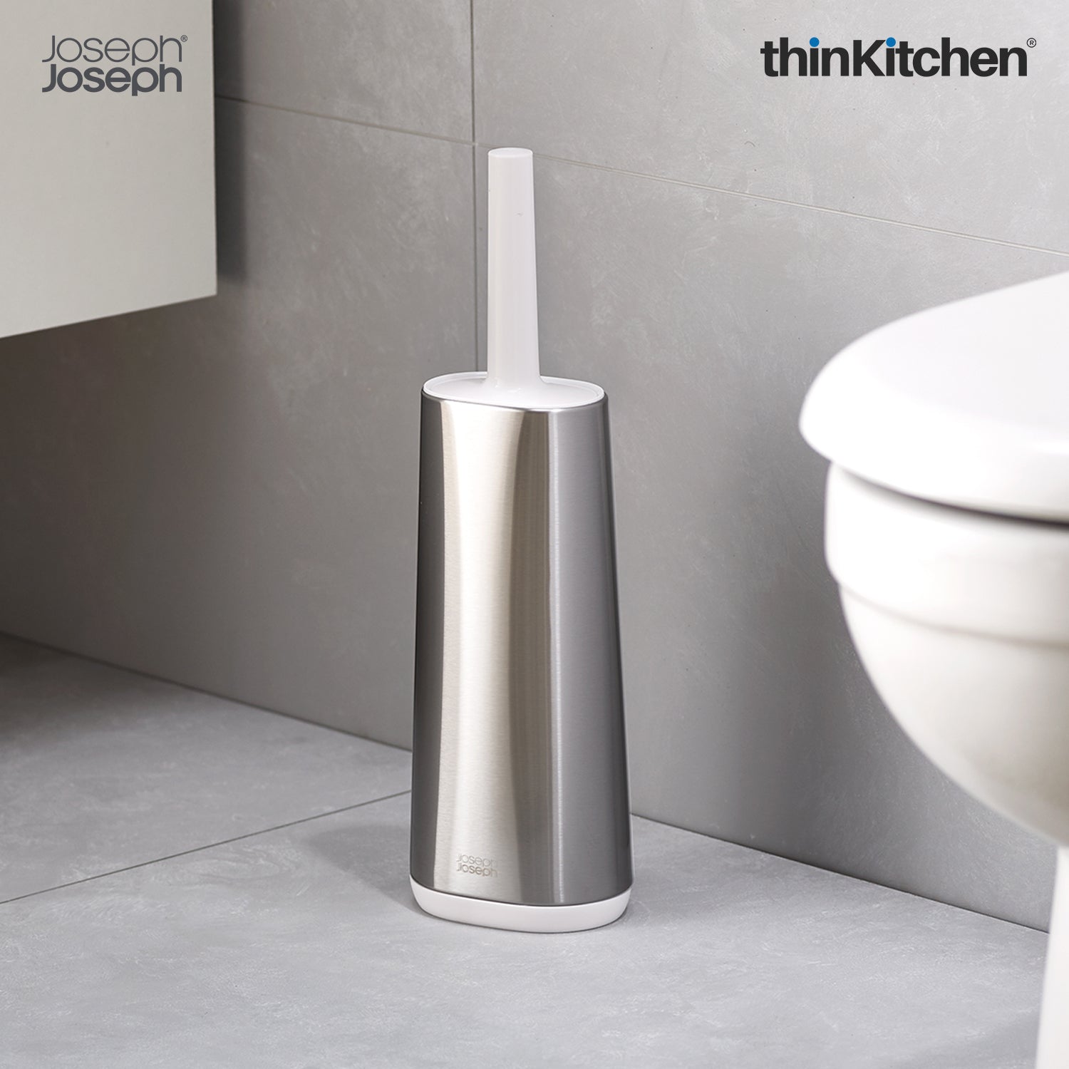 Joseph Joseph Flex™ Steel Toilet Brush with Slimline Stainless Steel Holder – Hygienic, Anti-Clog & Anti-Drip Loo Brush and Holder - 2