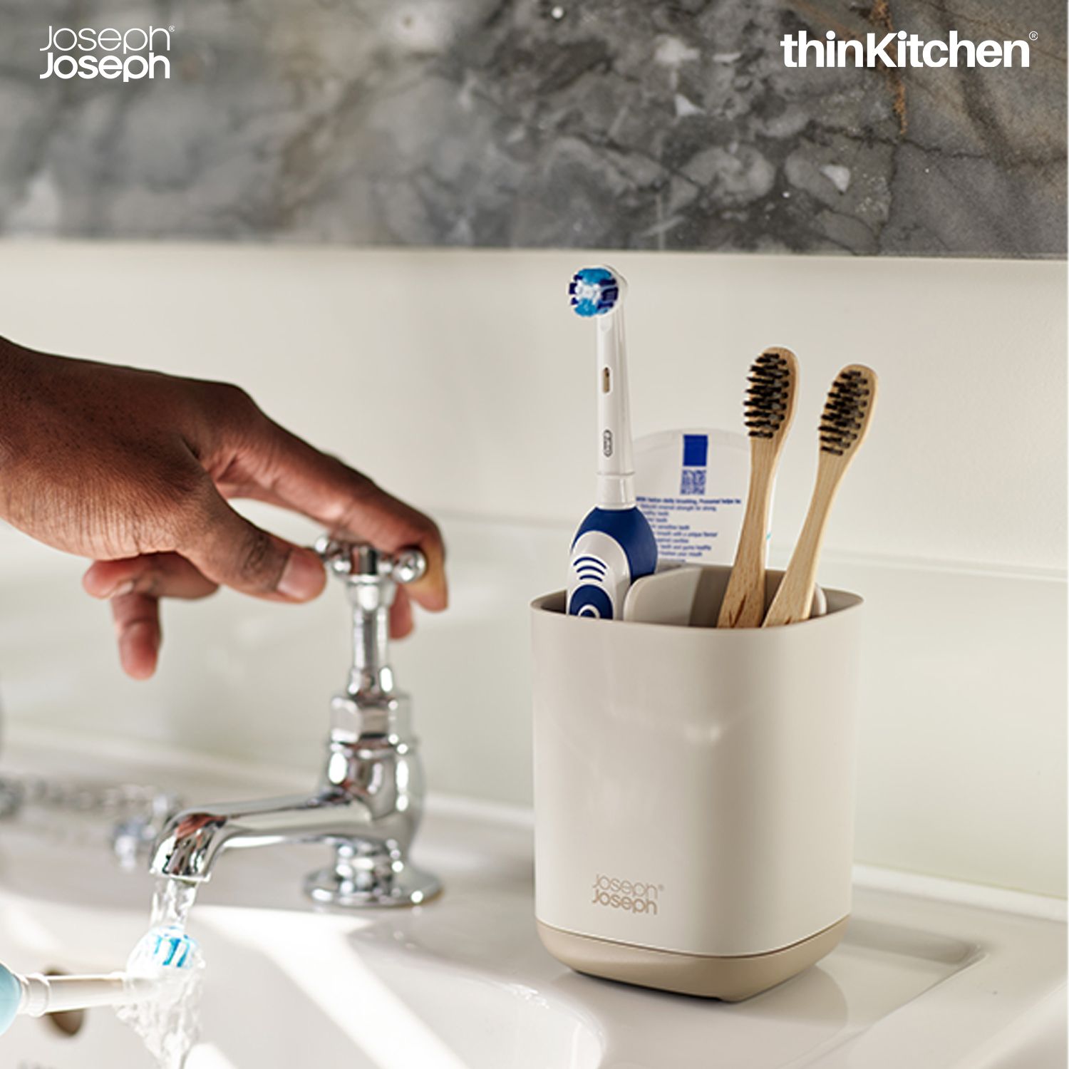 Joseph Joseph EasyStore Toothbrush Caddy Small - Ecru - 1