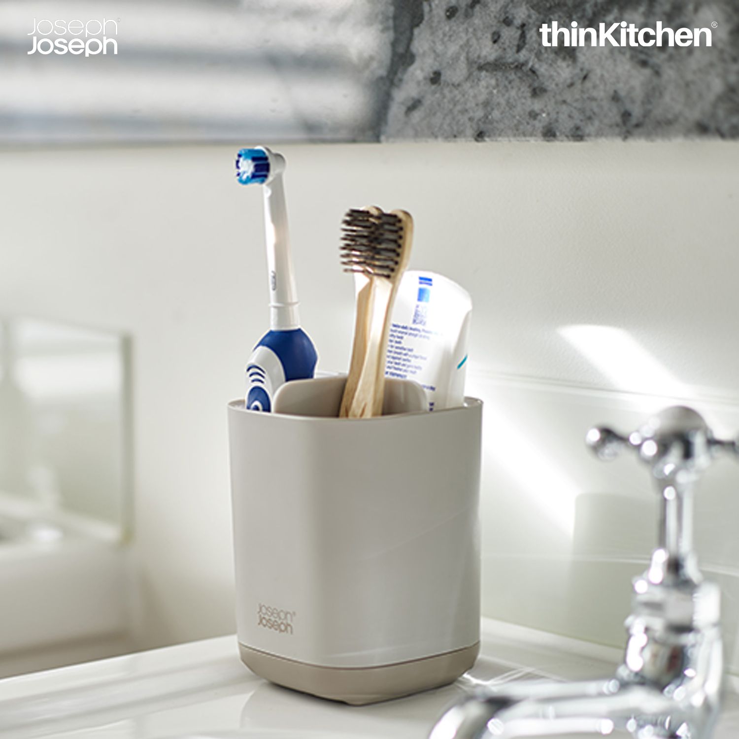Joseph Joseph EasyStore Toothbrush Caddy Small - Ecru - 2