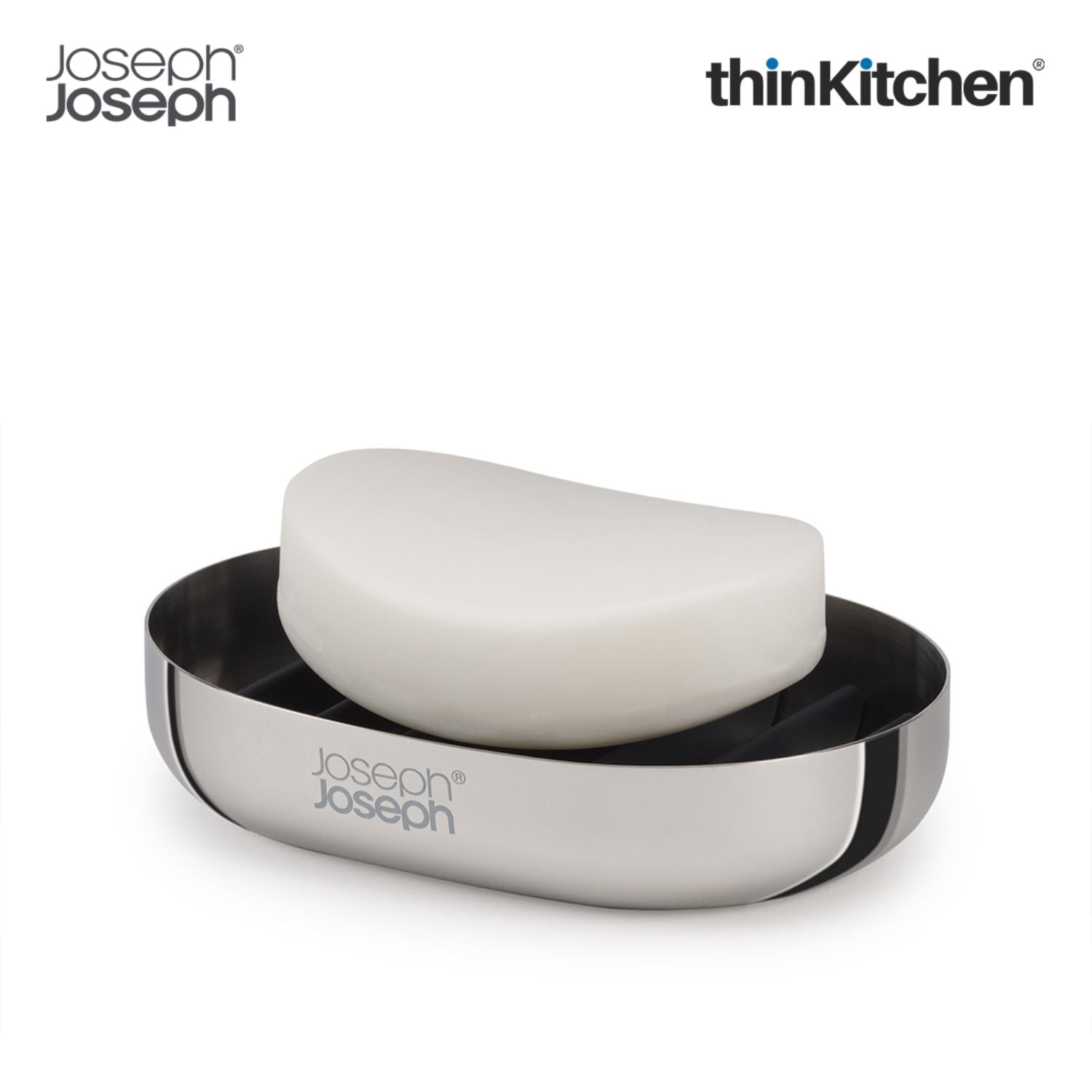 Joseph Joseph EasyStore Luxe Quick-drain Stainless-steel: Soap Dish x Toothbrush Caddy Combo set - 6