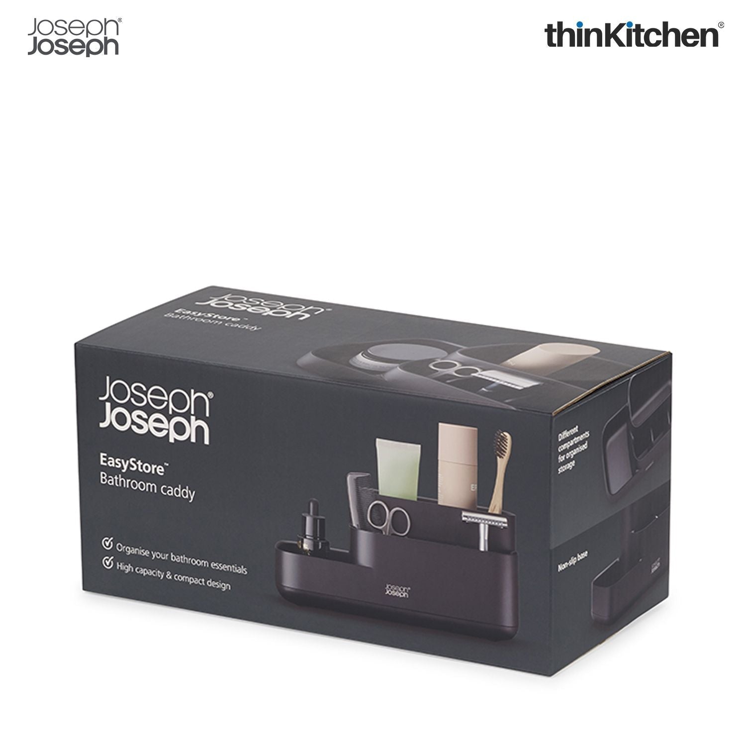 Joseph Joseph EasyStore Bathroom Caddy with Matt Black Finish - 11