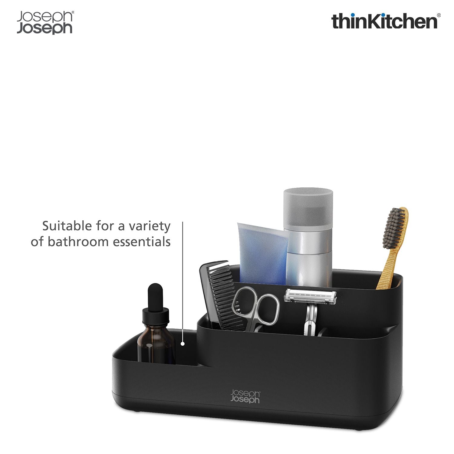 Joseph Joseph EasyStore Bathroom Caddy with Matt Black Finish - 7