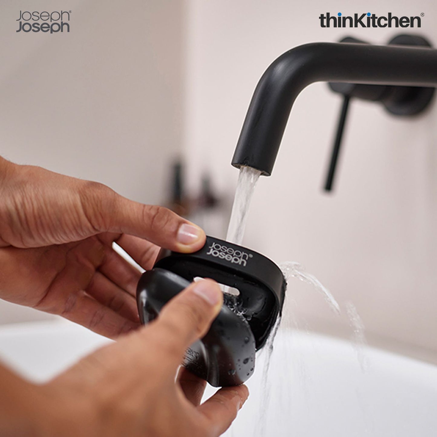 Joseph Joseph Slim Compact Soap Dish with Matt Black Finish