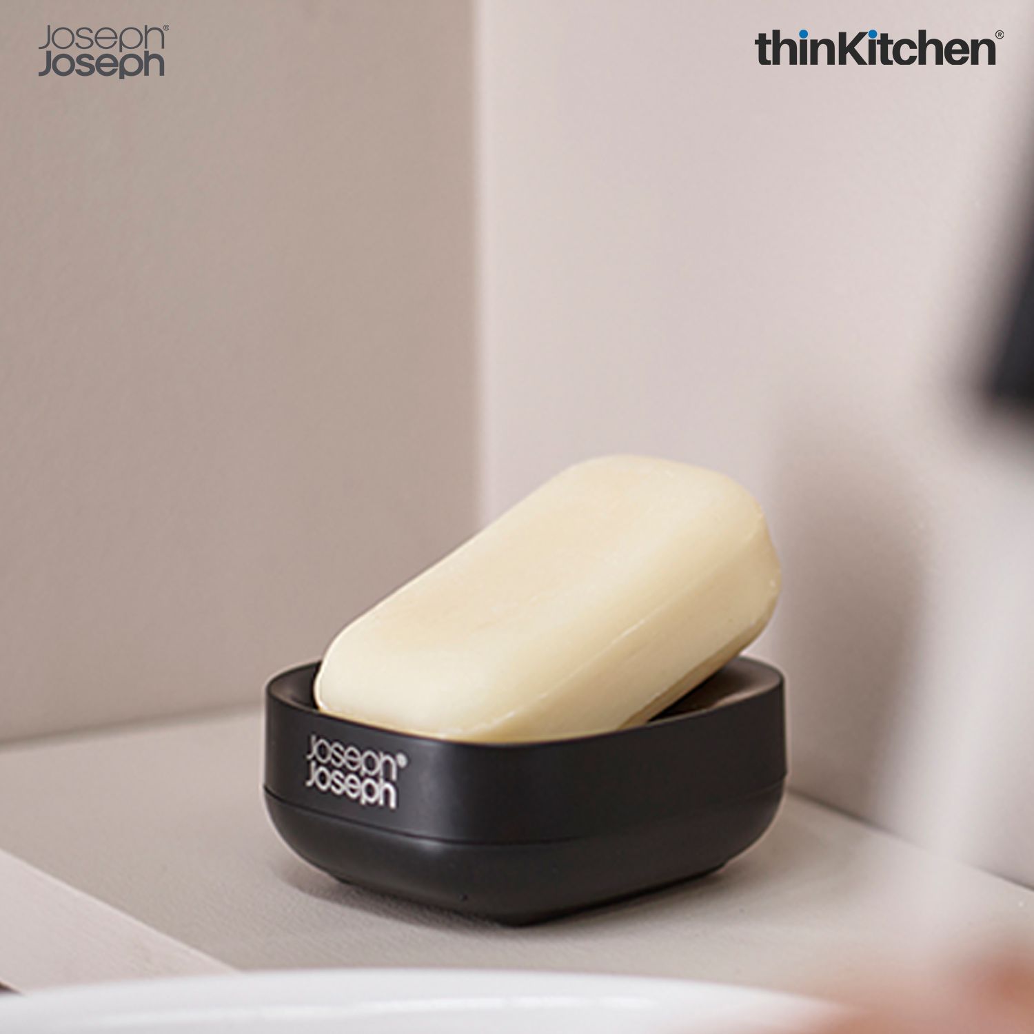 Joseph Joseph Slim Compact Soap Dish with Matt Black Finish - 3