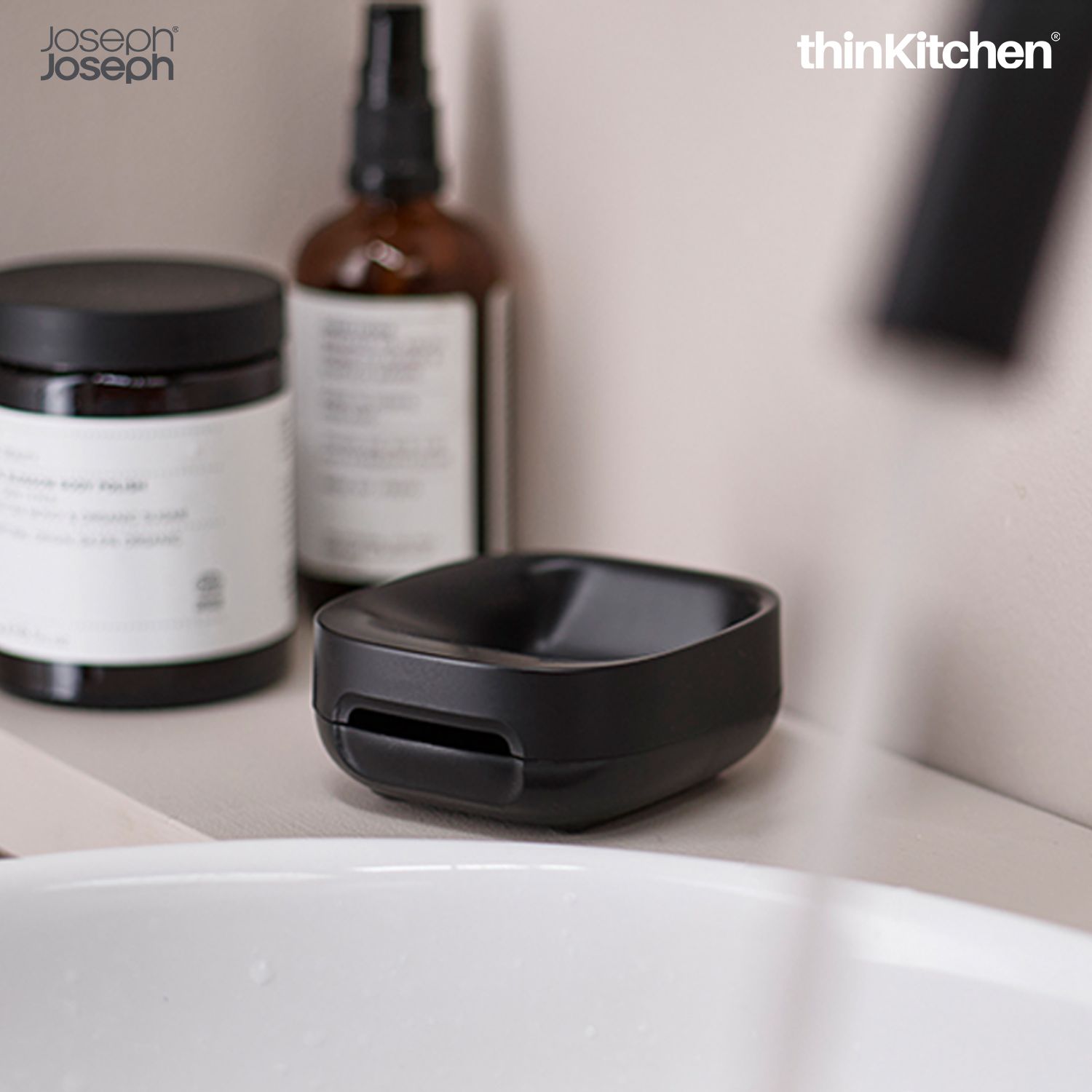 Joseph Joseph Slim Compact Soap Dish with Matt Black Finish - 6