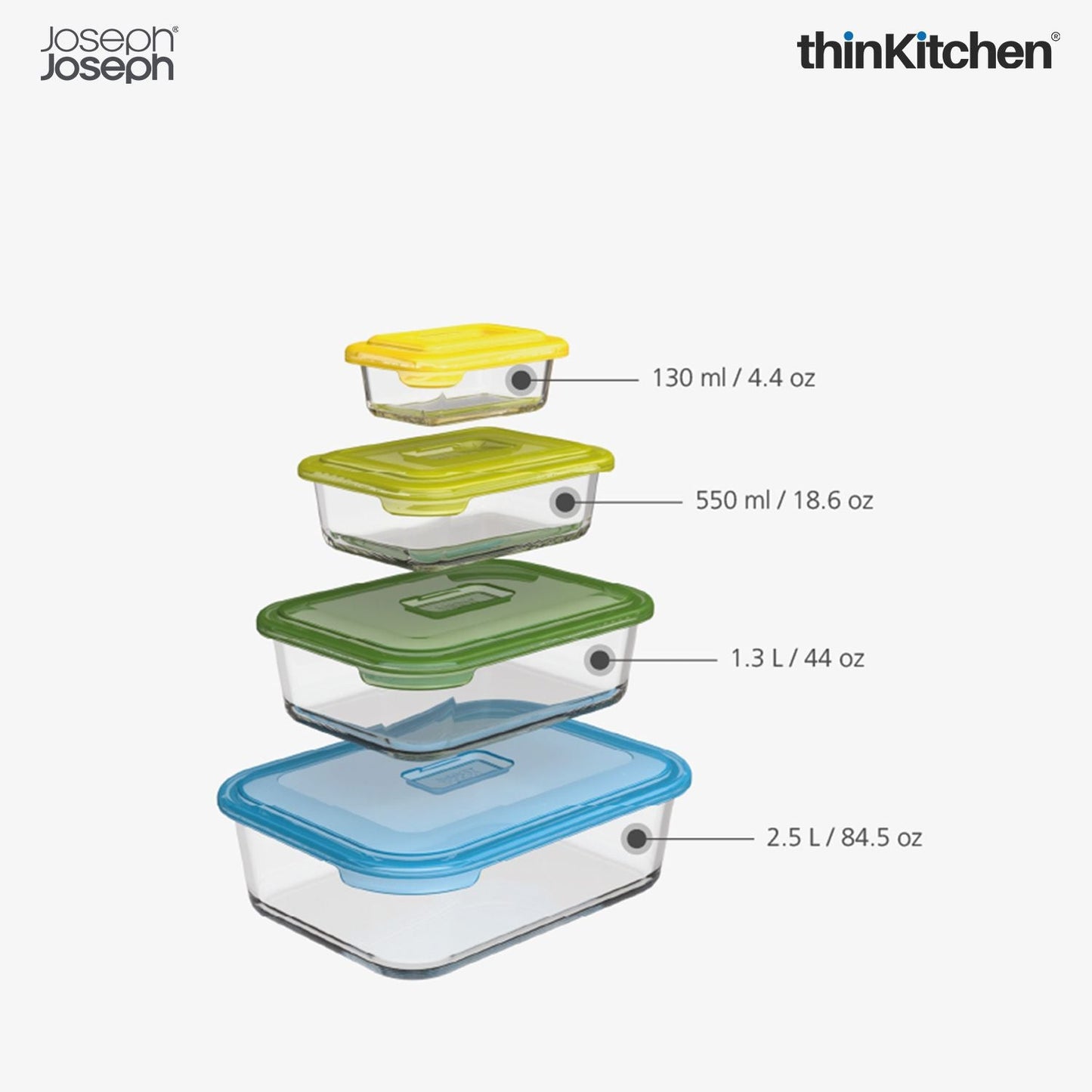 Joseph Joseph Nest Glass Storage 4-piece Set