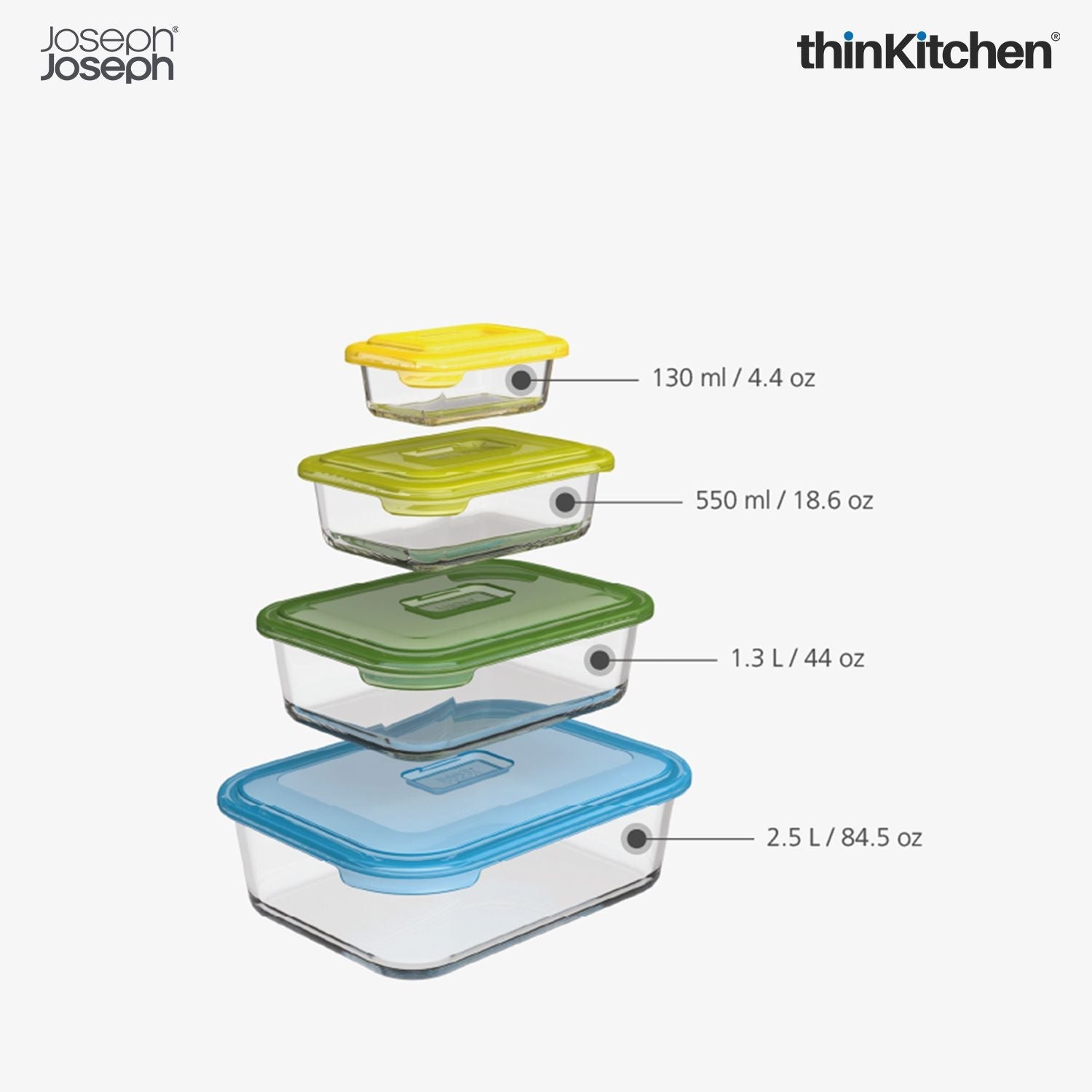 Joseph Joseph Nest Glass Storage 4-piece Set - 4