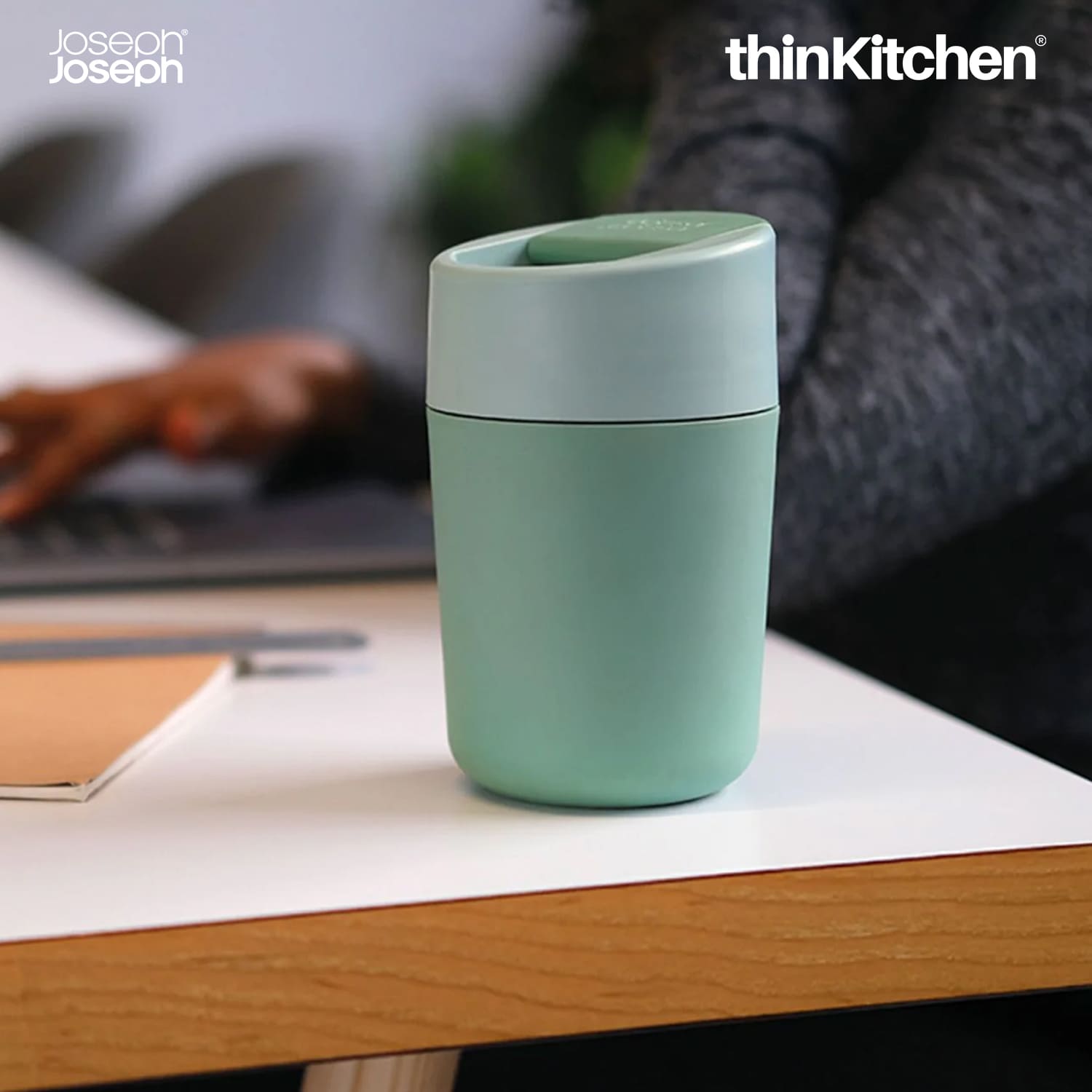 Joseph Joseph Hydration Sipp™ Travel Mug - 340 Ml (12 Fl. Oz) - Green - 1