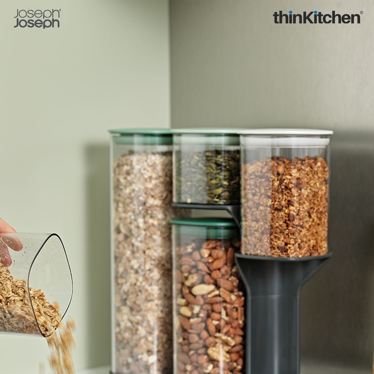 Joseph Joseph Podium™ 5-piece storage container set - Editions (Sage) - 1