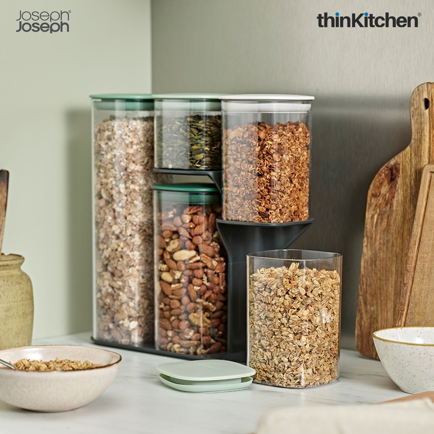 Joseph Joseph Podium™ 5-piece storage container set - Editions (Sage) - 2