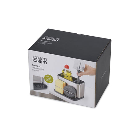 Joseph Joseph Extend Steel Dish Rack x Surface™ Large Sink Caddy  with Sponge Holder, Grey combo set