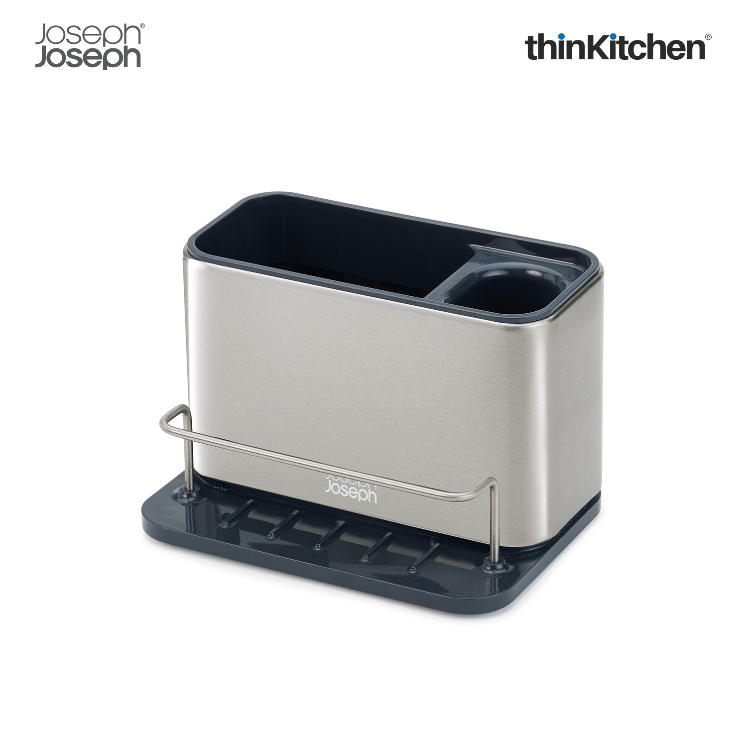 Joseph Joseph Kitchen Sink Caddy With Sponge Holder – Grey | Compact Sink Organiser With Drainage & Cloth Rail | Kitchen Sink Tidy - 6