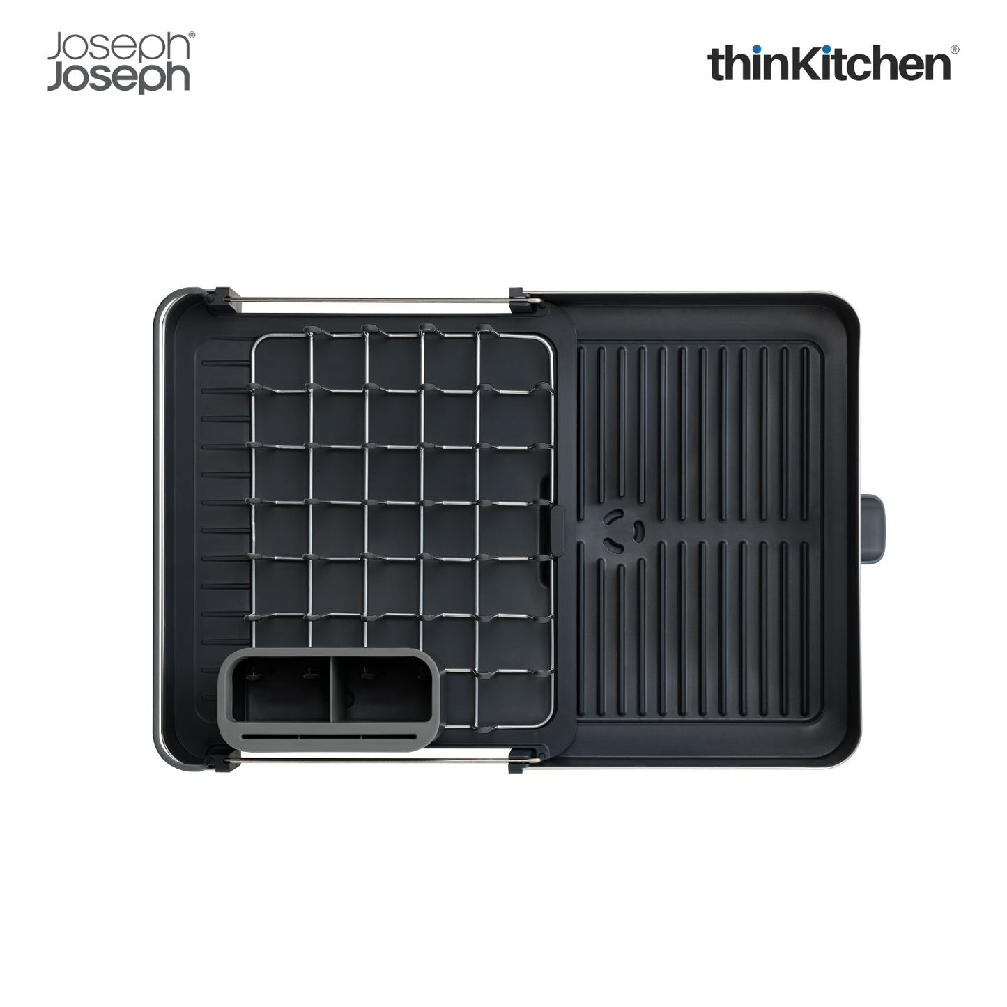 Joseph Joseph Extend Steel Dish Rack x Surface™ Large Sink Caddy  with Sponge Holder, Grey combo set