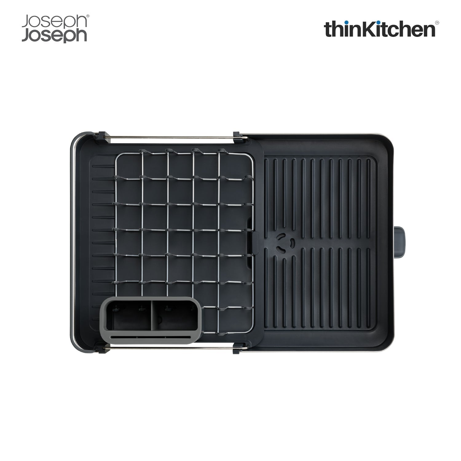 Joseph Joseph Extend Steel Dish Rack x Surface™ Large Sink Caddy  with Sponge Holder, Grey combo set - 5