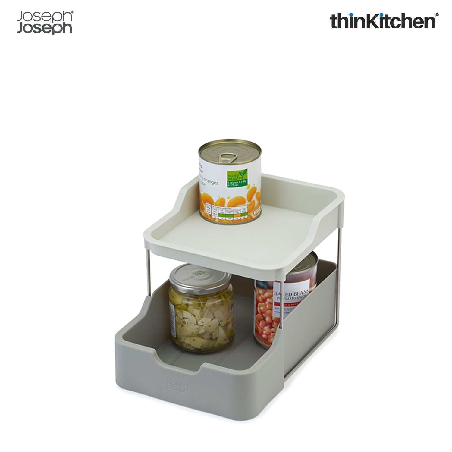 Joseph Joseph Duo 2-tier Cupboard Organiser with Drawer - 5