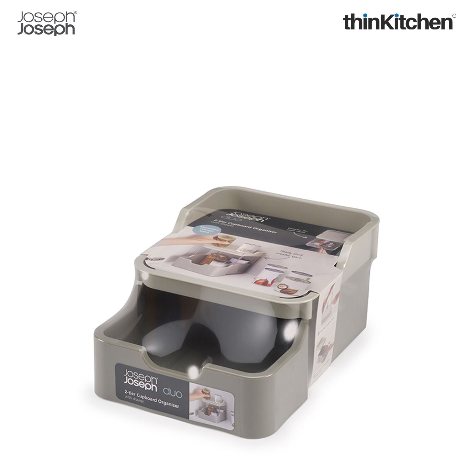 Joseph Joseph Duo 2-tier Cupboard Organiser with Drawer - 7