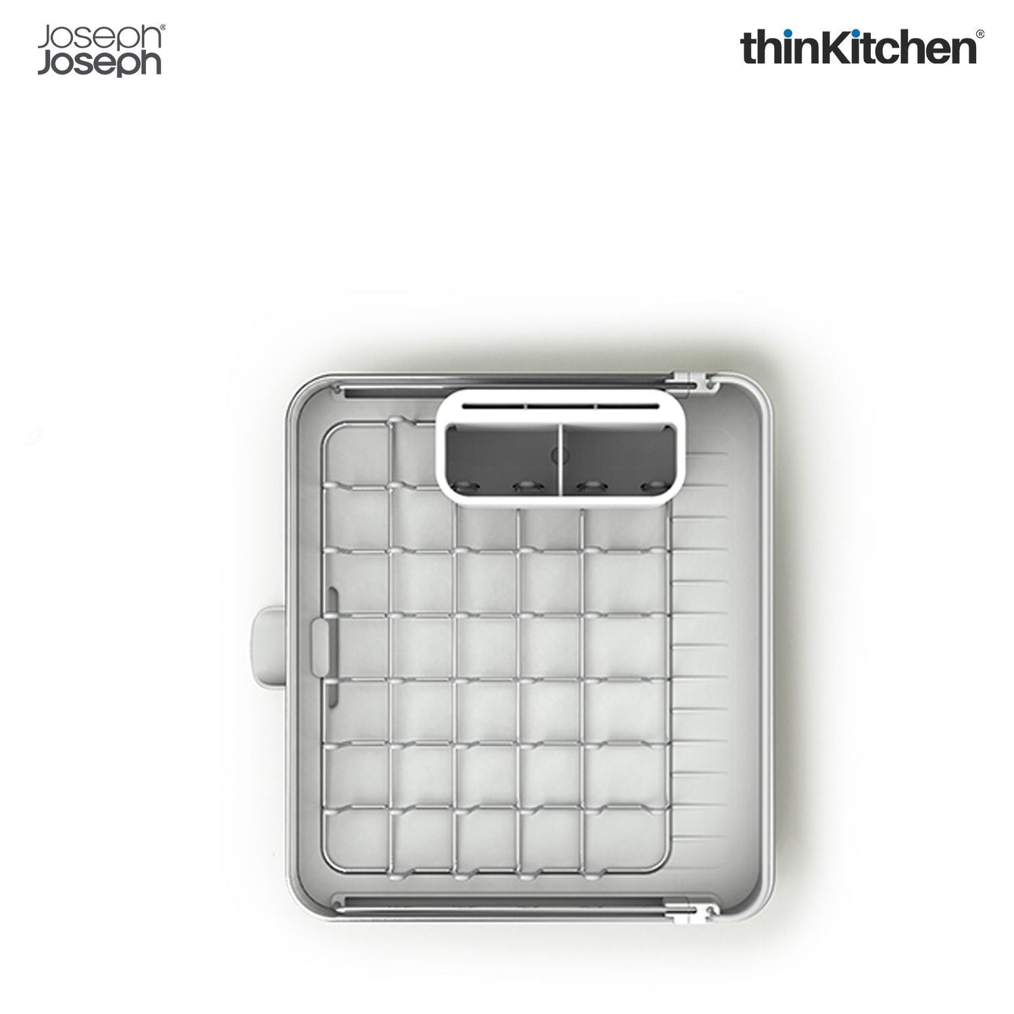 Joseph Joseph Extend™ Steel Expandable Dish Rack – Stone | Premium Kitchen Dish Drainer Rack with Spout, Cutlery Holder & Plate Organizer | Durable Stainless Steel Kitchen Drying Rack