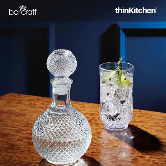 BarCraft Cut Glass Effect Decanter 1 Litre, Gift Tagged