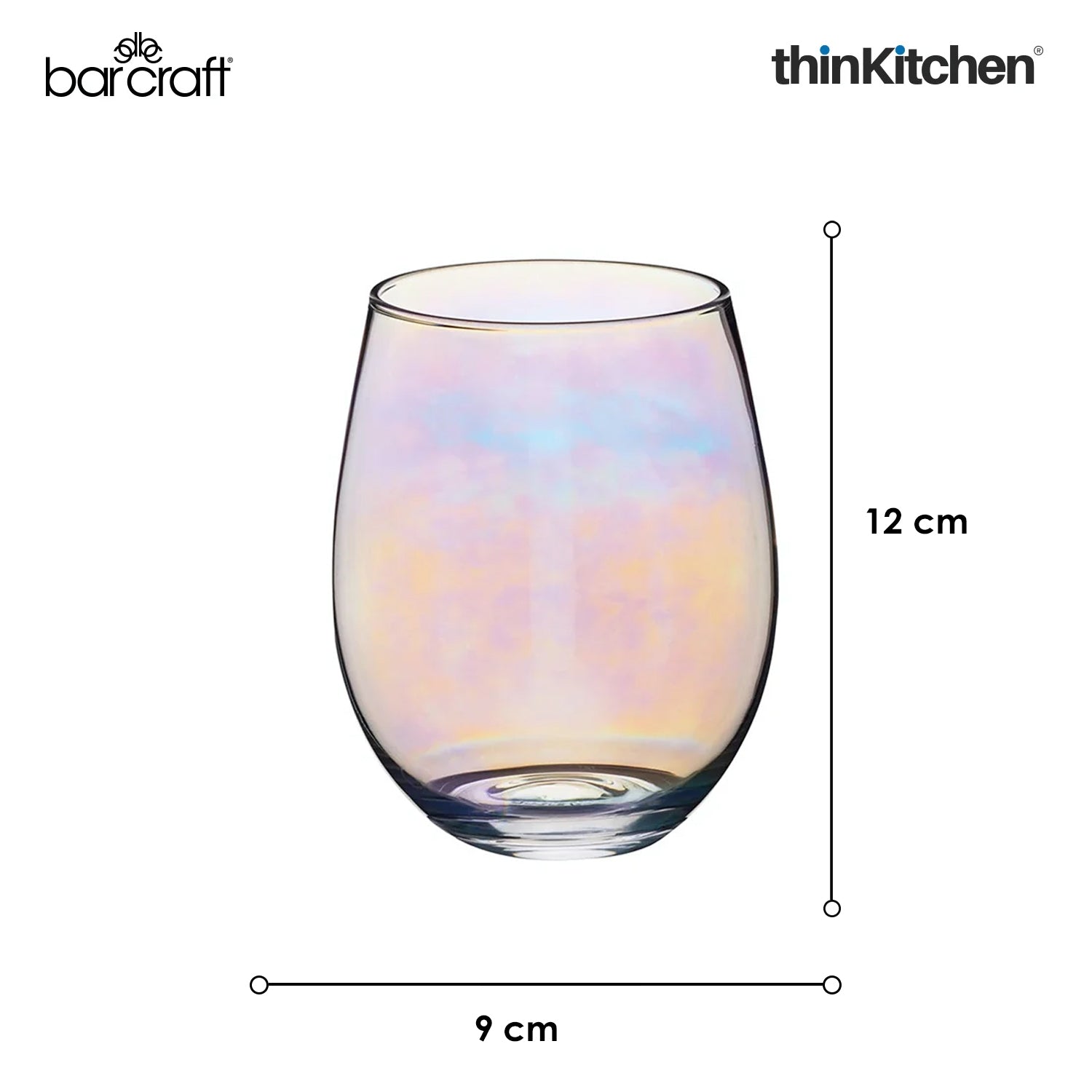Barcraft Iridescent Glass Tumblers Set Of 2 600ml - 5