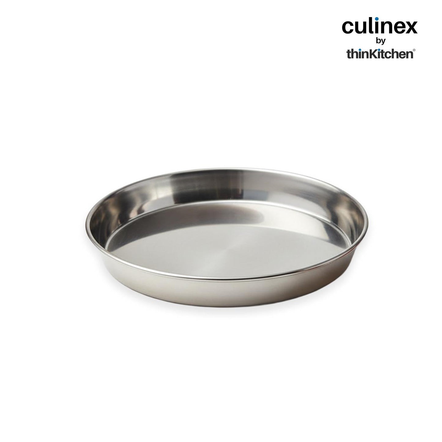 Culinex by thinKitchen Stainless Steel Round Cake Pan | Durable Baking Pan | Rust-Resistant & Easy to Clean | Ideal for Cakes, Desserts & More