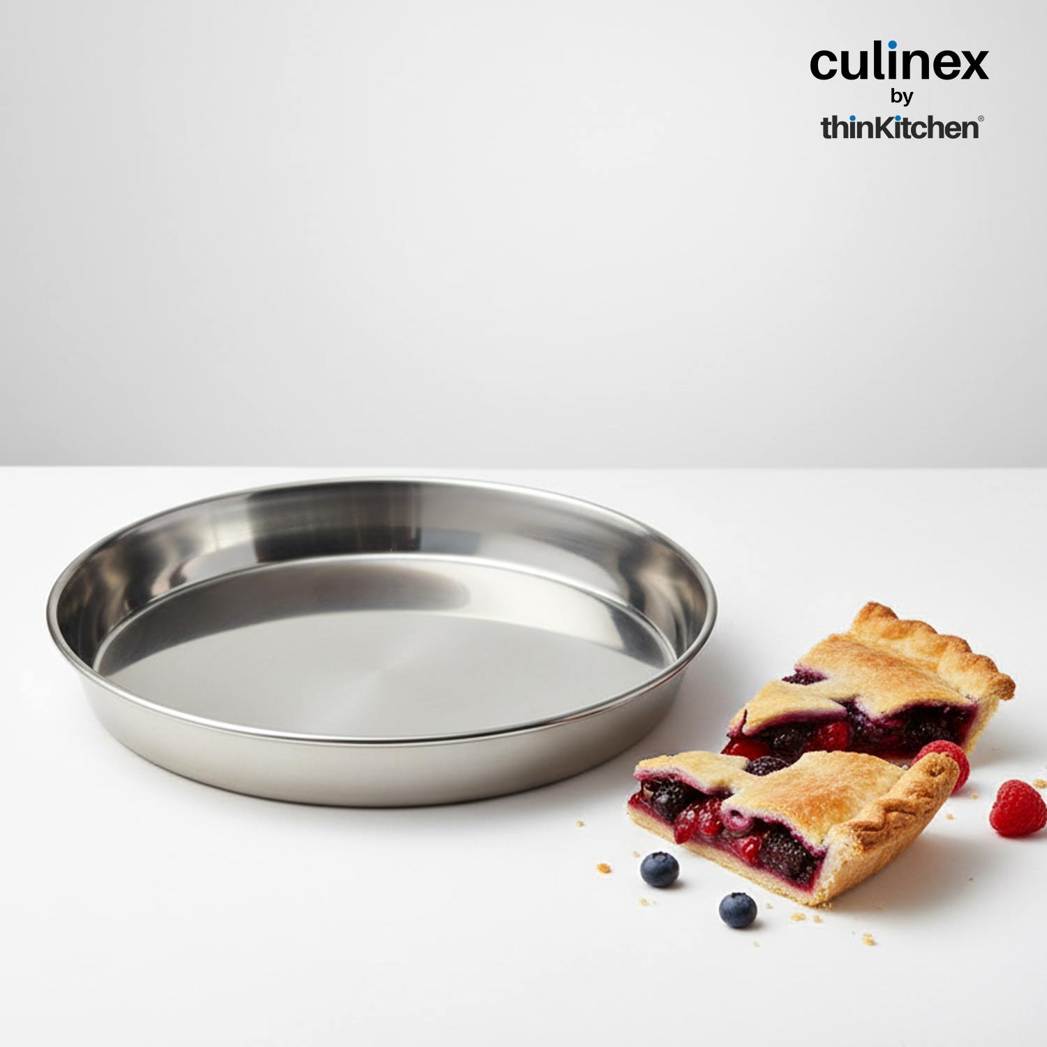 Culinex by thinKitchen Stainless Steel Round Cake Pan | Durable Baking Pan | Rust-Resistant & Easy to Clean | Ideal for Cakes, Desserts & More - 3