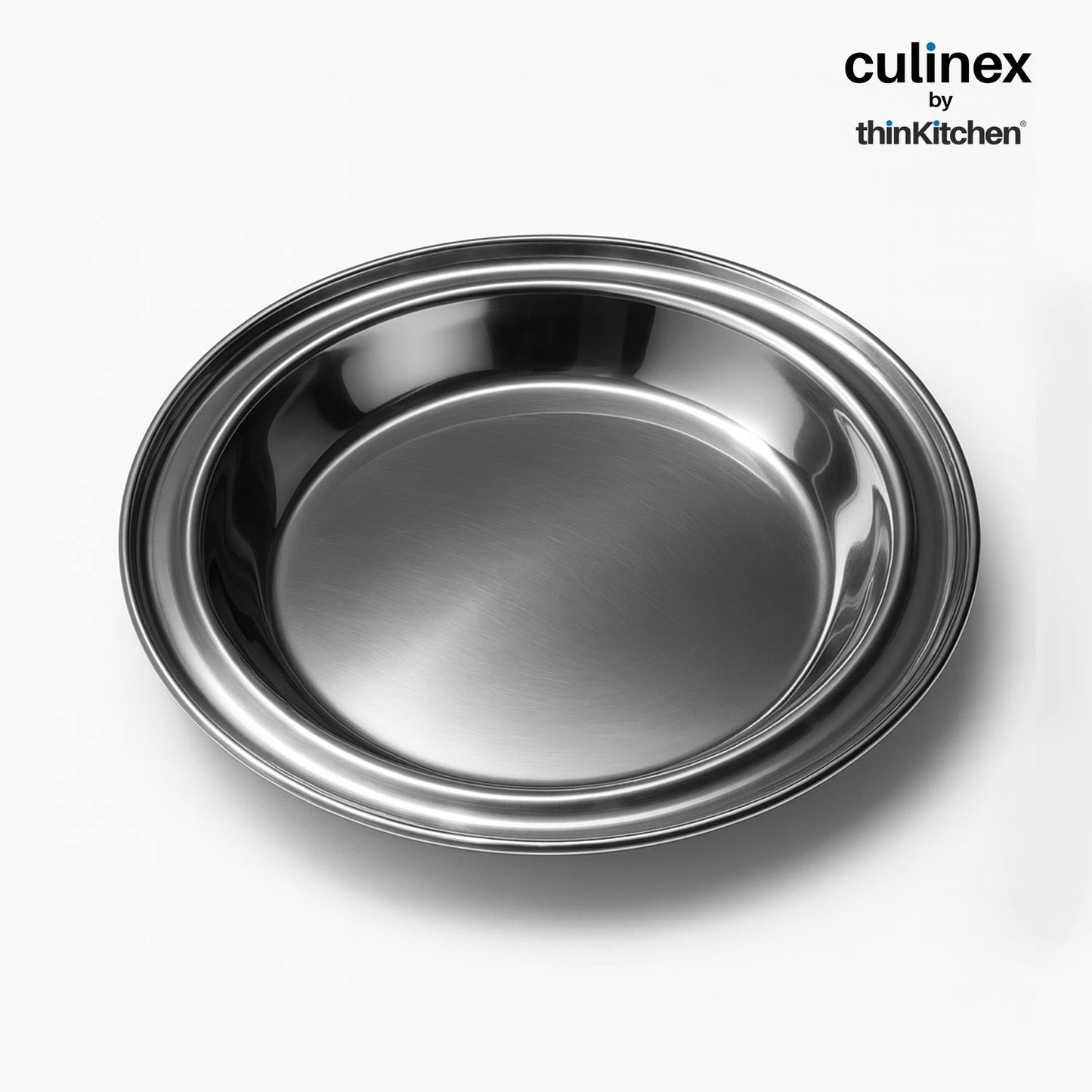 Culinex by thinKitchen Stainless Steel Pie Pan | Durable Round Baking Pan | Rust-Resistant & Easy to Clean | Ideal for Pies, Tarts, Quiches & More