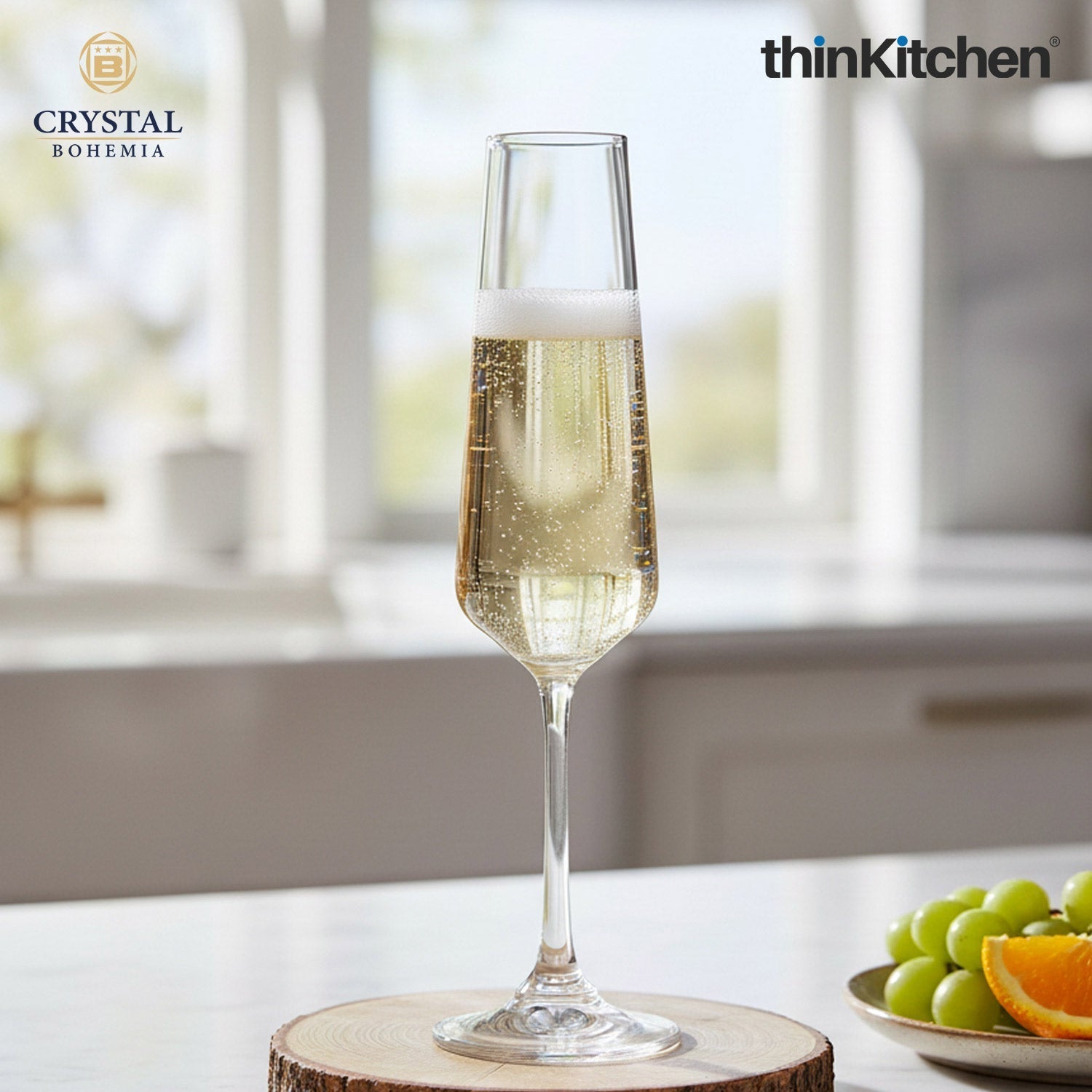 Crystal Bohemia CORVUS Champagne Flute Glasses, 160 ml, Set of 6 – Premium International Crystal Glassware | Luxury Stemware | Made in Czech Republic - 1