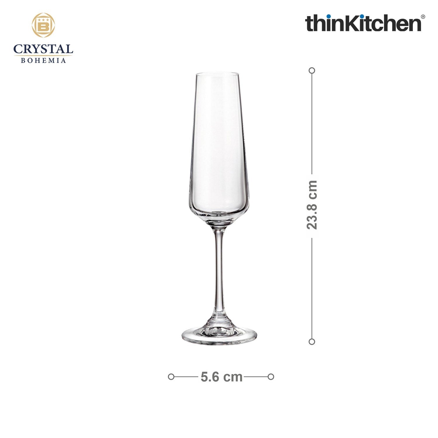 Crystal Bohemia CORVUS Champagne Flute Glasses, 160 ml, Set of 6 – Premium International Crystal Glassware | Luxury Stemware | Made in Czech Republic - 5