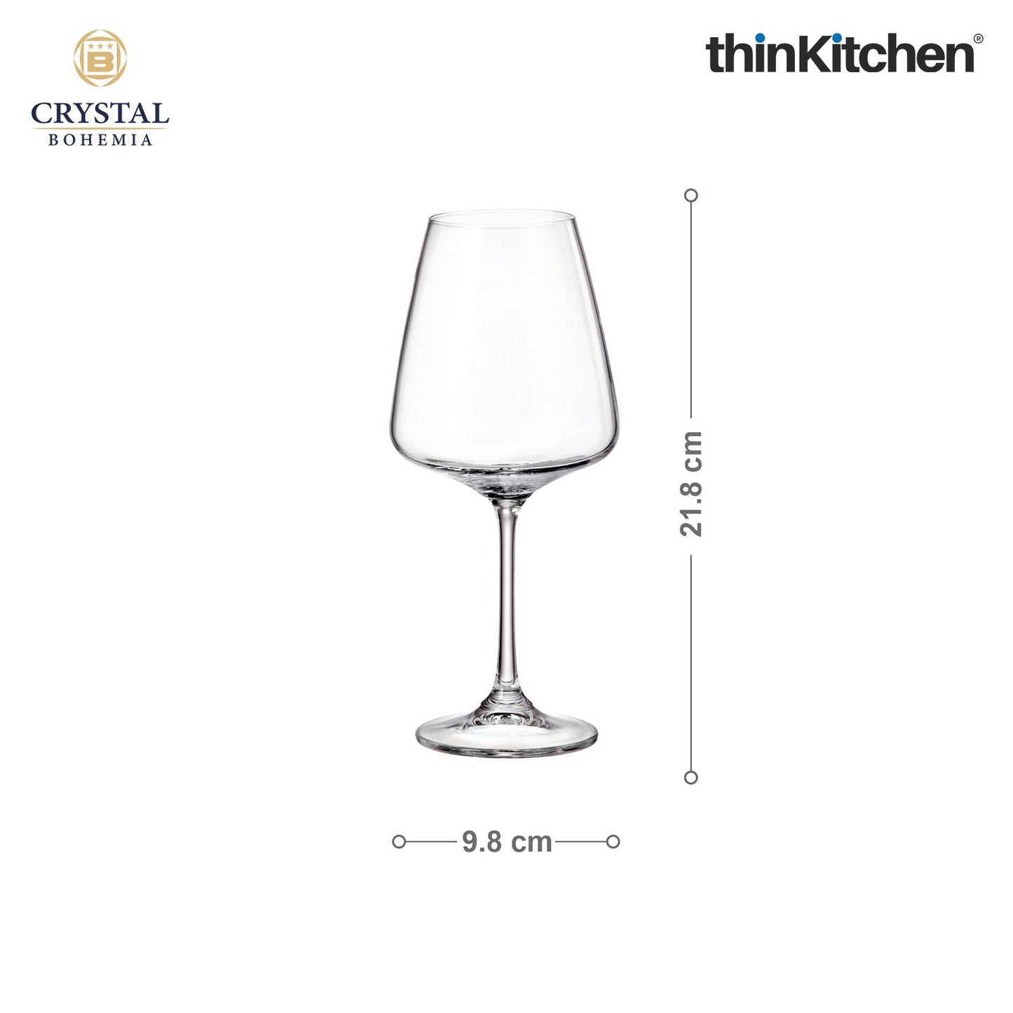 Crystal Bohemia Premium Red Wine Glasses – CORVUS – Set of 6, 450 ml | International Crystal Stemware | Luxury Czech Crystalware | Made in Czech Republic