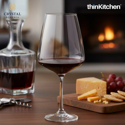 Crystal Bohemia CORVUS Red Wine Glass | 750 ml | Set of 6 | Luxury Czech Crystal Glassware | Premium International Stemware for Wine Connoisseurs | Made in Czech Republic