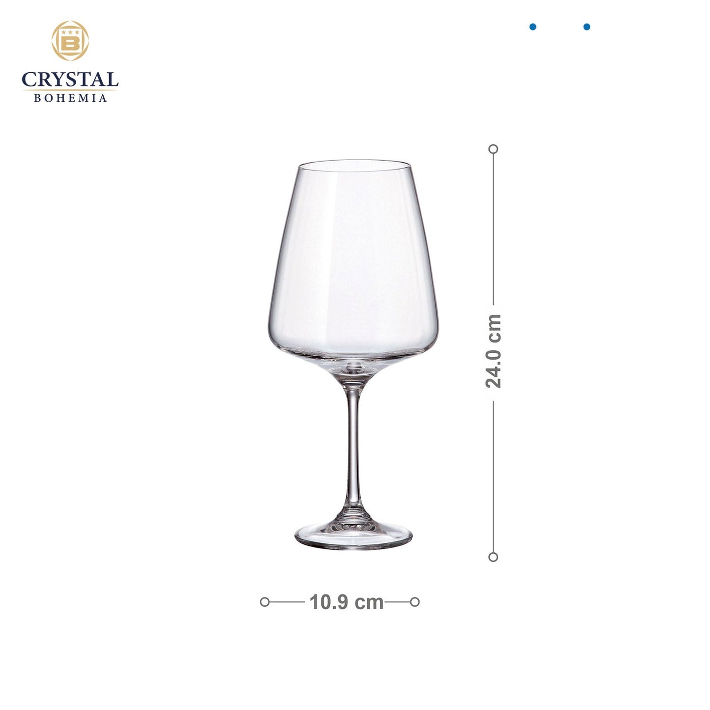 Crystal Bohemia CORVUS Red Wine Glass | 750 ml | Set of 6 | Luxury Czech Crystal Glassware | Premium International Stemware for Wine Connoisseurs | Made in Czech Republic