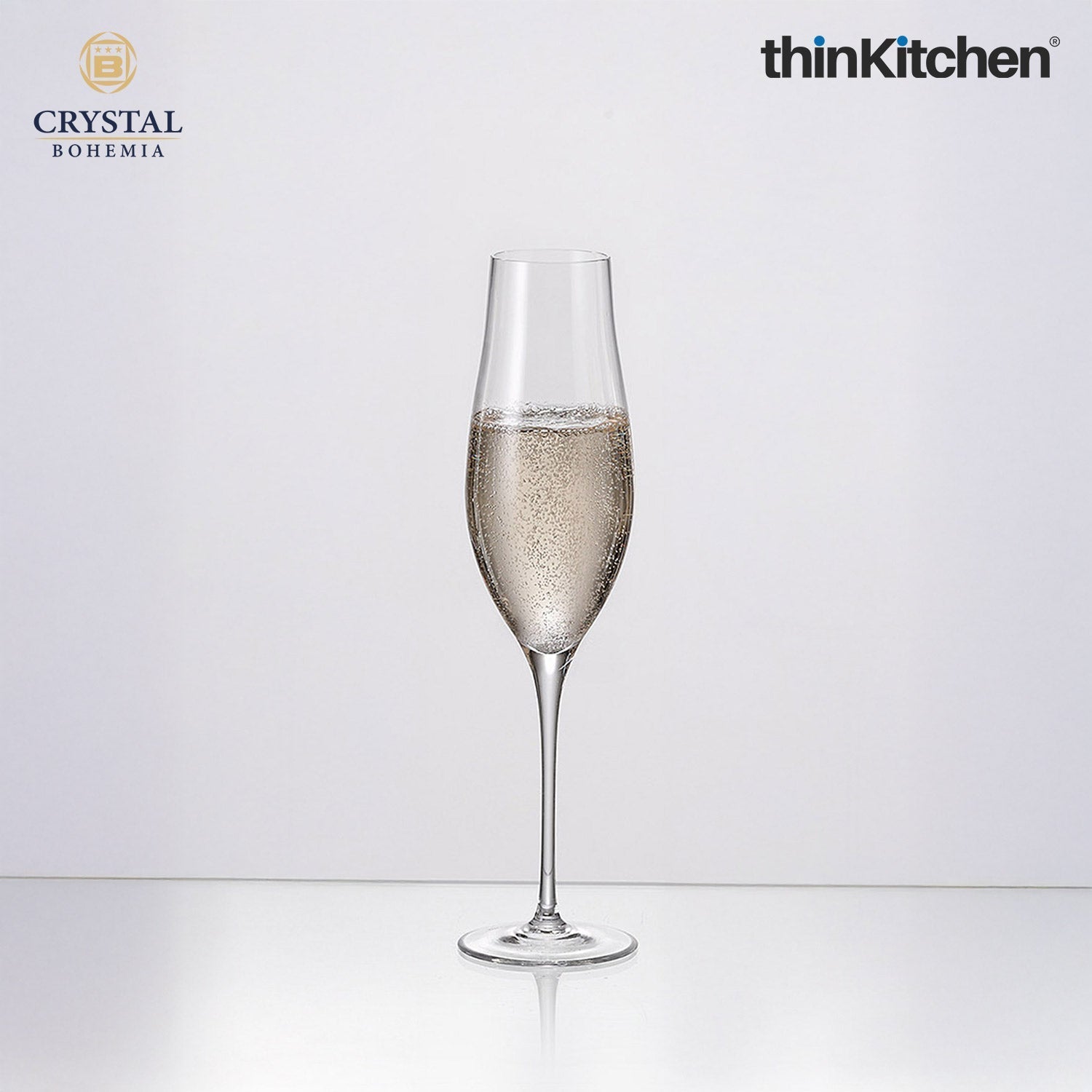 Crystal Bohemia LIMOSA Champagne Flute | 200 ml | Set of 6 | Premium Czech Crystal Glass | Elegant Sparkling Wine Glass | International Design | Made in Czech Republic - 2