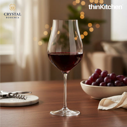 Crystal Bohemia Premium Red Wine Glass – LIMOSA – 650 ml, Set of 6 | International Crystalware | Luxury Stemware | Made in Czech Republic