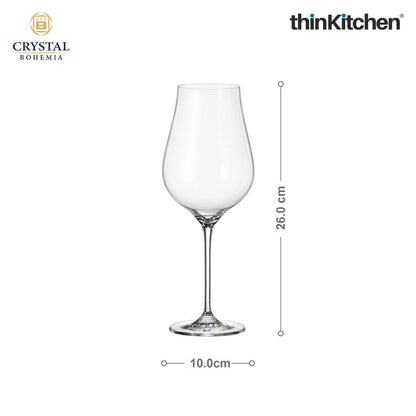 Crystal Bohemia Premium Red Wine Glass – LIMOSA – 650 ml, Set of 6 | International Crystalware | Luxury Stemware | Made in Czech Republic