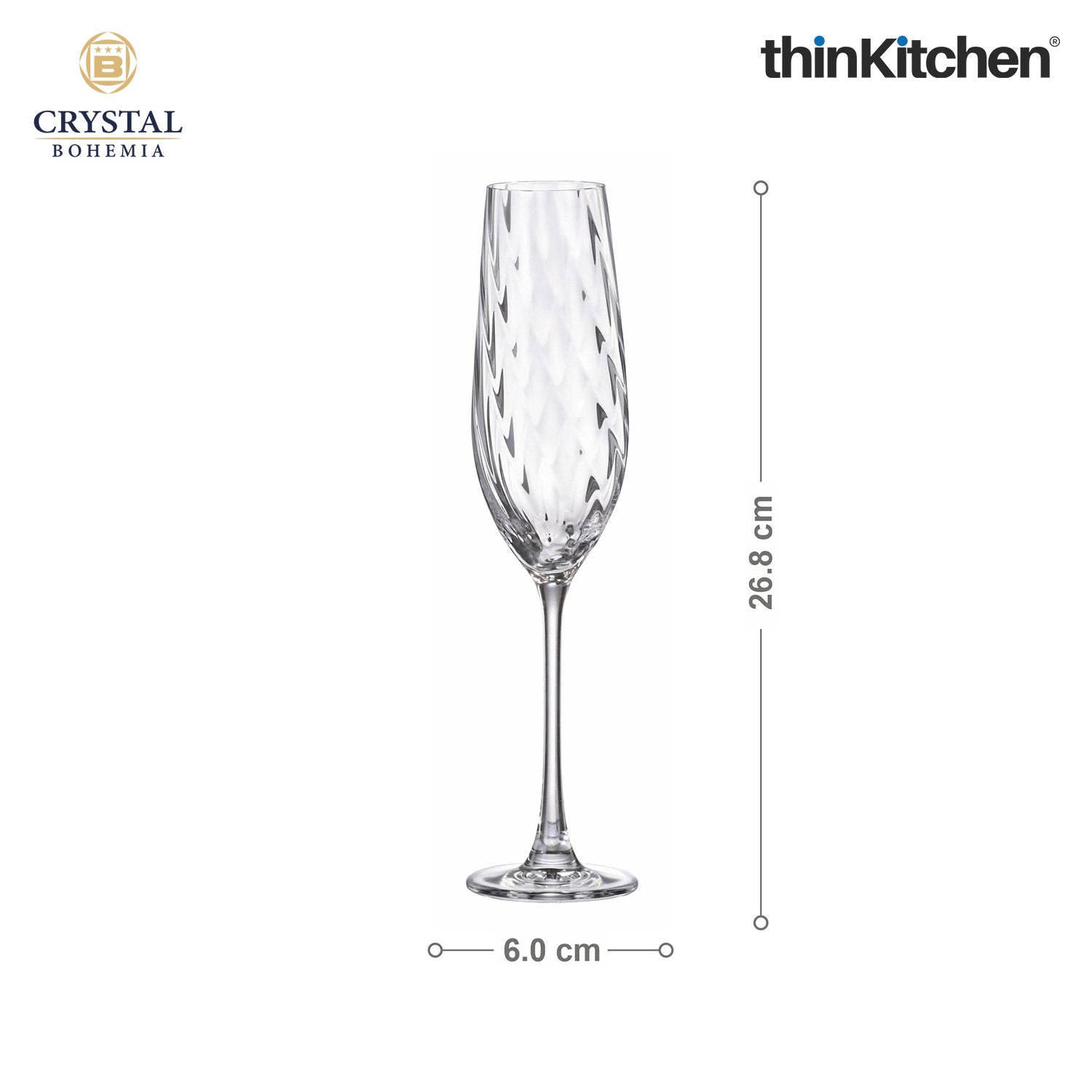 Crystal Bohemia Premium Champagne Flute – CORA – 260 ml, Set of 6 | International Crystalware | Elegant Champagne Glass Set | Made in Czech Republic - 4