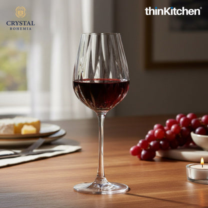 Crystal Bohemia Premium White Wine Glass – CORA – 400 ml, Set of 6 | International Crystalware | Elegant Stemware | Made in Czech Republic