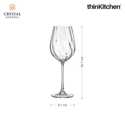 Crystal Bohemia Premium Red Wine Glass – CORA – 500 ml, Set of 6 | International Crystalware | Elegant Wine Glass Set | Made in Czech Republic