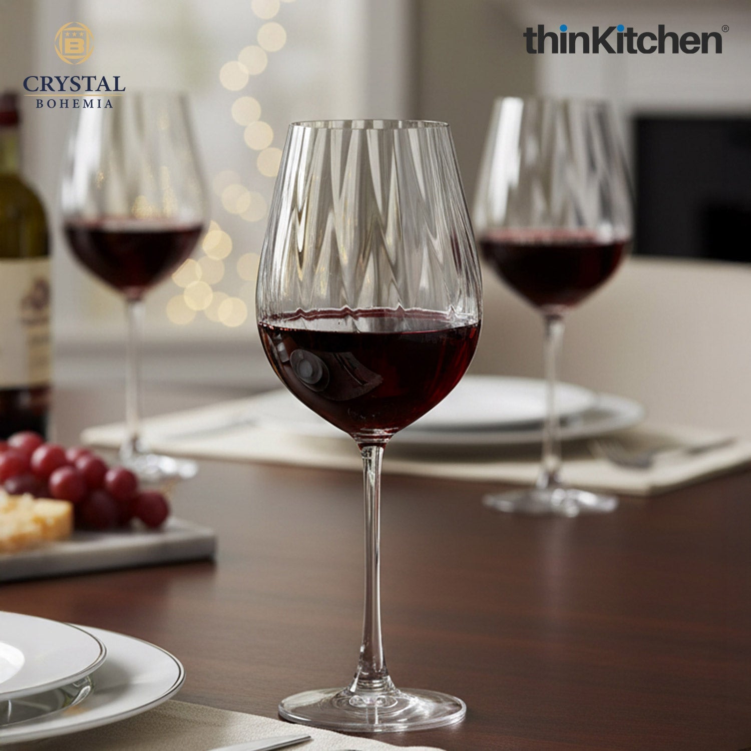 Crystal Bohemia Premium Red Wine Glass – CORA – 650 ml | International Crystal Stemware | Elegant Red Wine Glass | Made in Czech Republic - 2