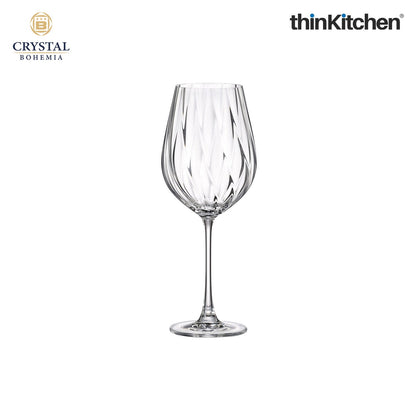 Crystal Bohemia Premium Red Wine Glass – CORA – 650 ml | International Crystal Stemware | Elegant Red Wine Glass | Made in Czech Republic