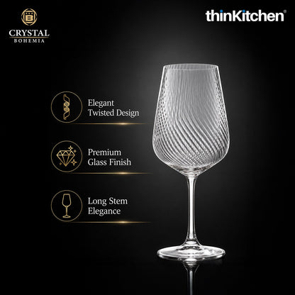 Premium Red Wine Glasses Set of 6, 450ml, TYTO, Lead Free Stemware for Shiraz, Merlot, Wine, Drinks, Cocktails, Mocktails