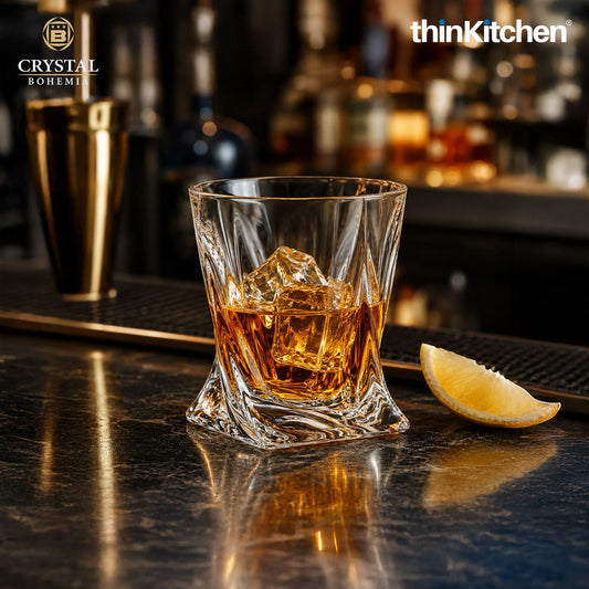 Premium 340ml  Quadro  Whisky Glass Set of 6 – Double Old Fashioned (DOF), Luxury  Whisky, Scotch & Bourbon Crystalware Glasses