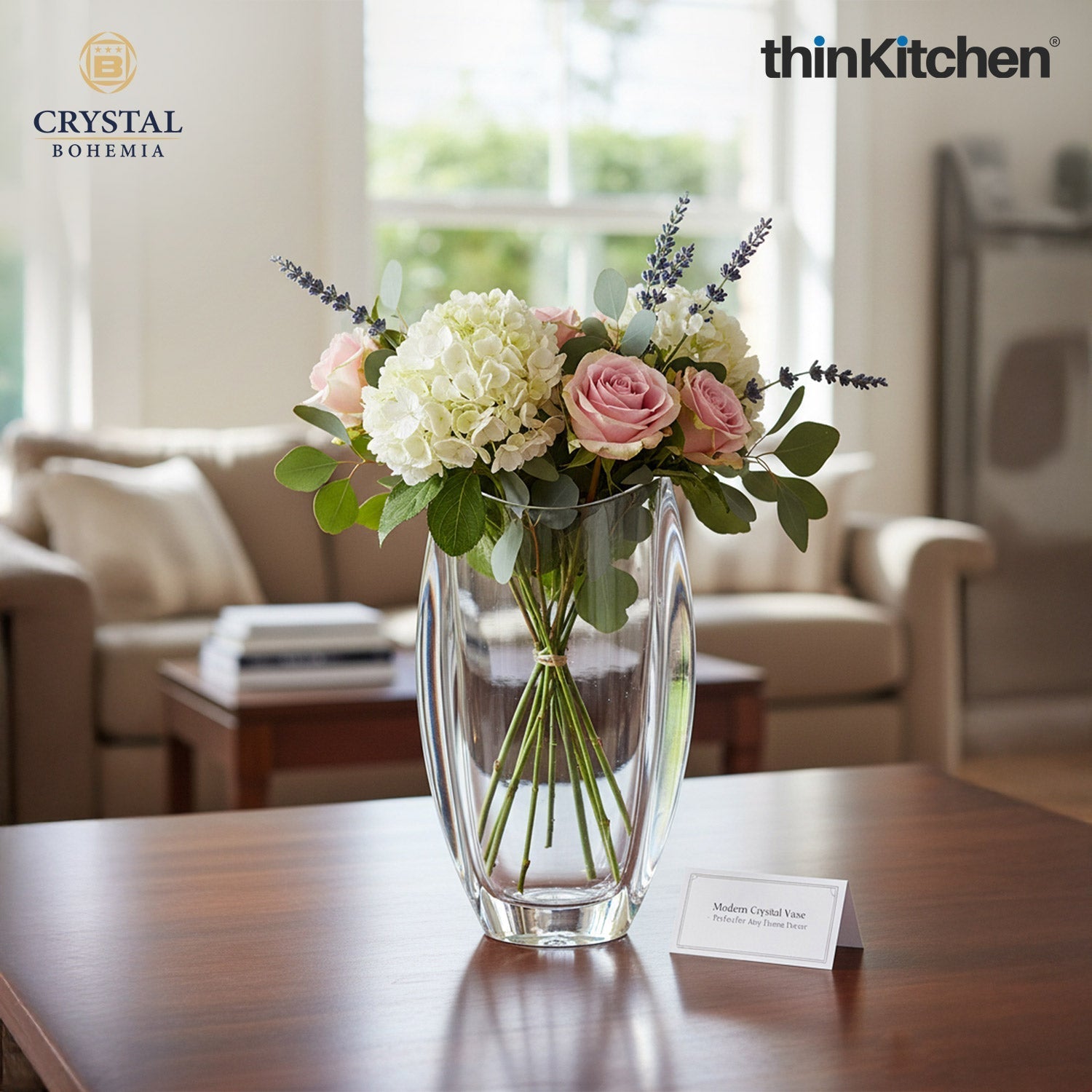 Crystal Bohemia Orbit “B” Vase, 30.5 cm | Premium International Decorative Glass Vase | Luxury Czech Crystalware | Made in Czech Republic - 1