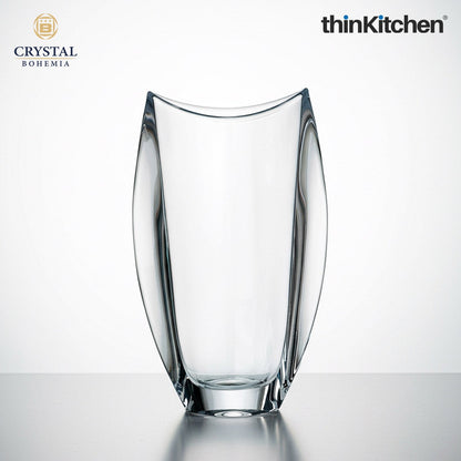 Crystal Bohemia Orbit “B” Vase, 30.5 cm | Premium International Decorative Glass Vase | Luxury Czech Crystalware | Made in Czech Republic